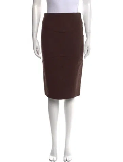 Pre-owned Tom Ford Wool Knee-length Skirt In Brown