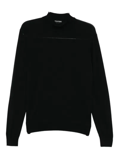 Tom Ford Wool Knit Top In Black