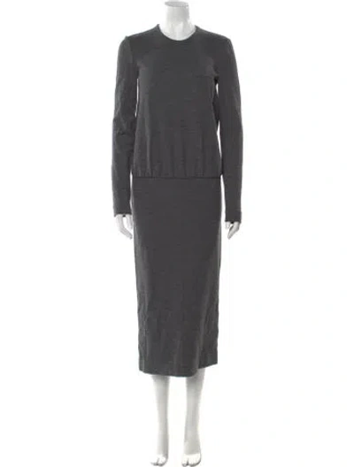 Pre-owned Tom Ford Wool Long Dress In Gray