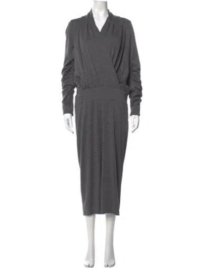 Pre-owned Tom Ford Wool Long Dress In Gray