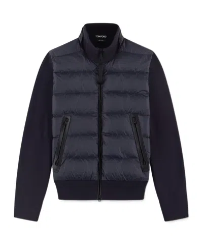 Tom Ford Wool Long-sleeved Casual Jacket In Black