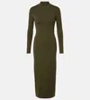 Tom Ford Knit Long-sleeve Maxi Dress In Green