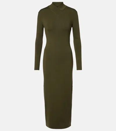 Tom Ford Wool Midi Dress In Green