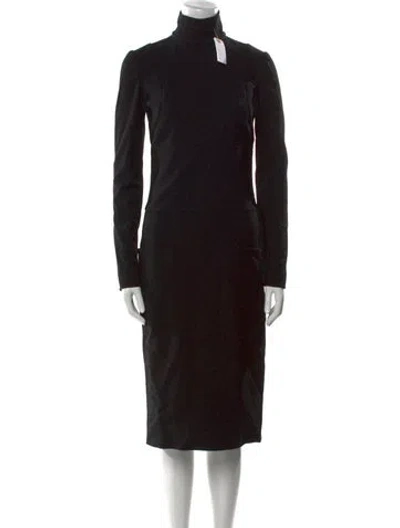 Pre-owned Tom Ford Wool Midi Length Dress In Black