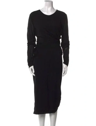 Pre-owned Tom Ford Wool Midi Length Dress In Black