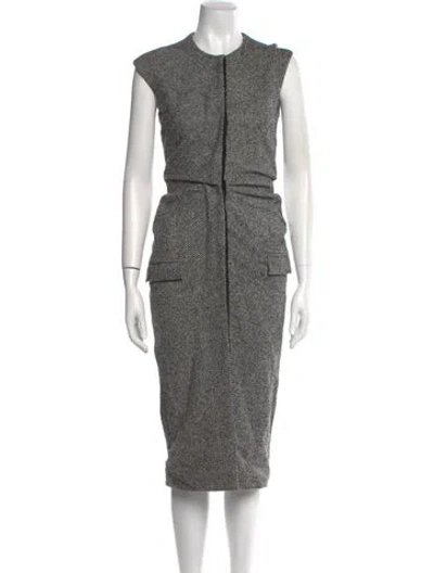 Pre-owned Tom Ford Wool Midi Length Dress In Black