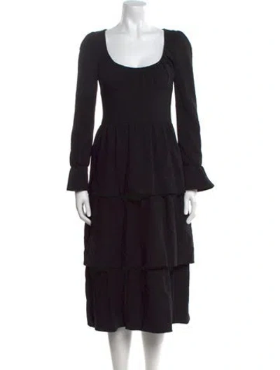 Pre-owned Tom Ford Wool Midi Length Dress In Black