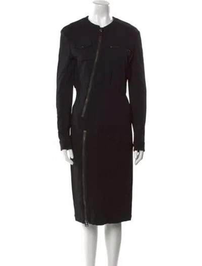 Pre-owned Tom Ford Wool Midi Length Dress In Black