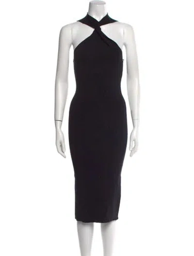 Pre-owned Tom Ford Wool Midi Length Dress In Black