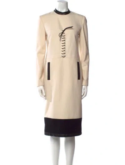 Pre-owned Tom Ford Wool Midi Length Dress In Neutral