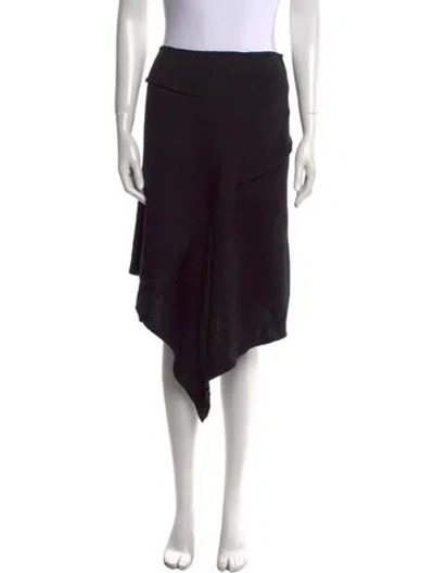 Pre-owned Tom Ford Wool Midi Length Skirt In Black