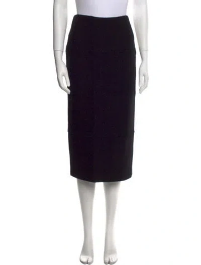 Pre-owned Tom Ford Wool Midi Length Skirt In Black