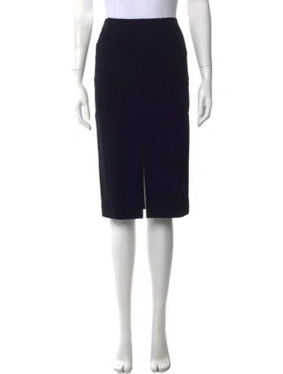 Pre-owned Tom Ford Wool Midi Length Skirt In Black