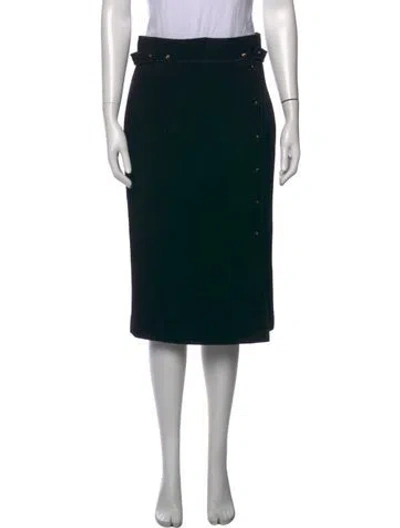 Pre-owned Tom Ford Wool Midi Length Skirt In Black