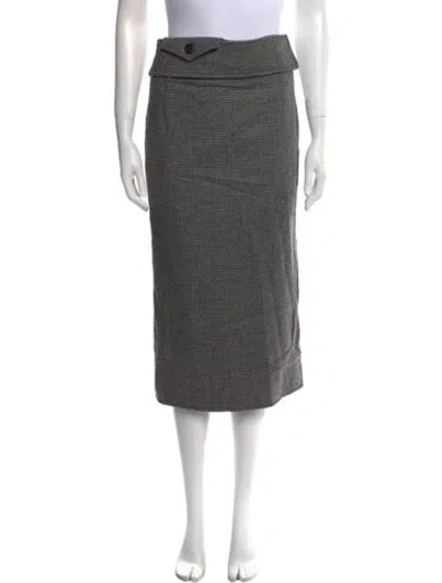 Pre-owned Tom Ford Wool Midi Length Skirt In Grey