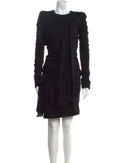 Pre-owned Tom Ford Wool Mini Dress In Black