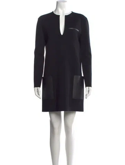Pre-owned Tom Ford Wool Mini Dress In Black