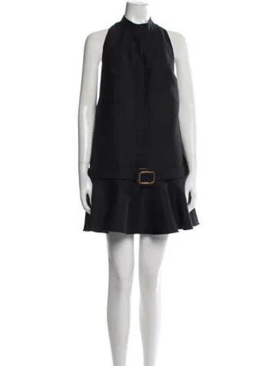 Pre-owned Tom Ford Wool Mini Dress In Black
