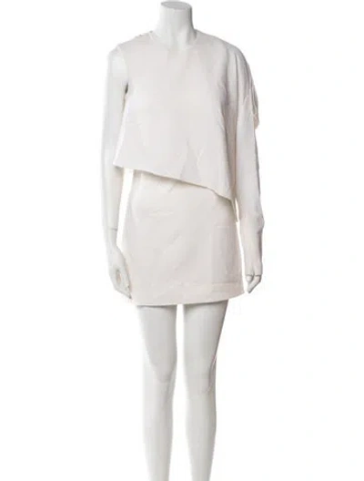 Pre-owned Tom Ford Wool Mini Dress In Neutral