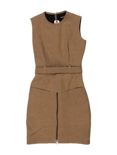 Pre-owned Tom Ford Wool Mini Dress In Neutral