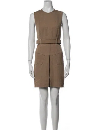 Pre-owned Tom Ford Wool Mini Dress In Neutrals