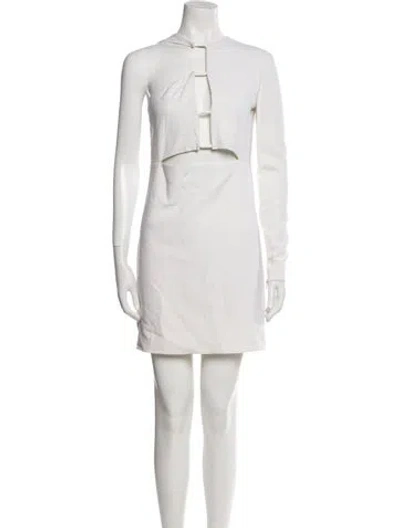 Pre-owned Tom Ford Wool Mini Dress In White