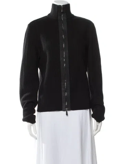 Pre-owned Tom Ford Wool Mock Neck Cardigan In Black