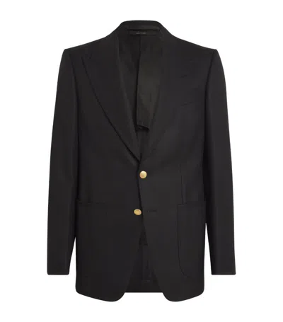 Tom Ford Wool-mohair Blazer In Black