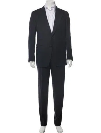 Pre-owned Tom Ford Wool Pattern Two-piece Suit Set In Black