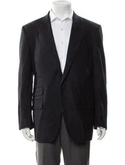 Pre-owned Tom Ford Wool Patterned Blazer In Blue
