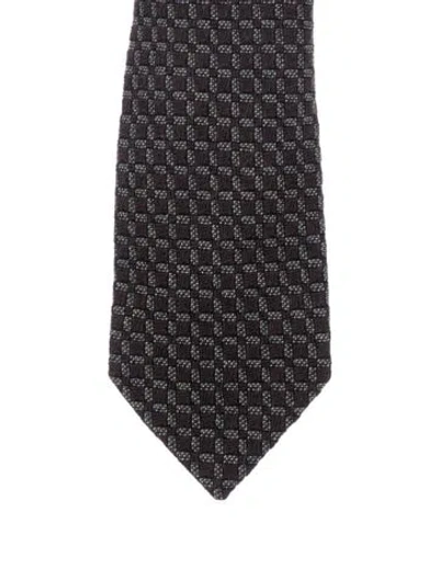 Pre-owned Tom Ford Wool Patterned Tie In Brown
