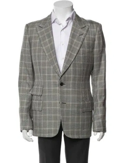 Pre-owned Tom Ford Wool Plaid Blazer In Neutral