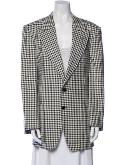 Pre-owned Tom Ford Wool Plaid Print Blazer In Black