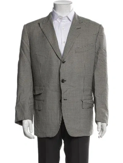Pre-owned Tom Ford Wool Plaid Print Blazer In Black