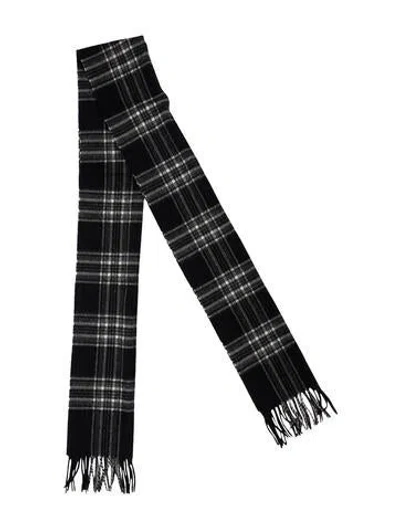 Pre-owned Tom Ford Wool Plaid Print Scarf In Black