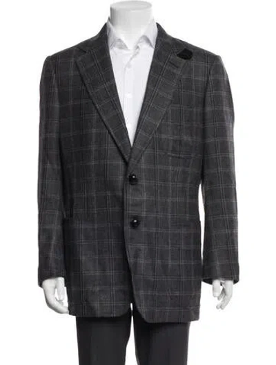 Pre-owned Tom Ford Wool Plaid Print Two-piece Blazer In Grey