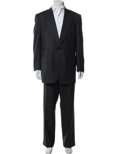 Pre-owned Tom Ford Wool Plaid Print Two-piece Suit In Black