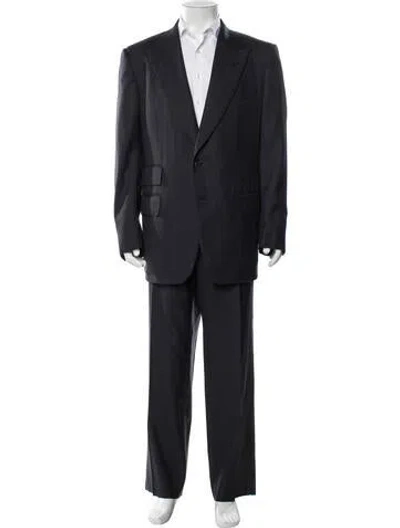Pre-owned Tom Ford Wool Plaid Print Two-piece Suit In Black