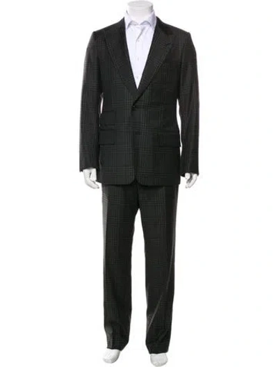 Pre-owned Tom Ford Wool Plaid Print Two-piece Suit In Brown