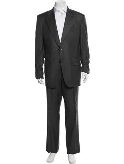 Pre-owned Tom Ford Wool Plaid Print Two-piece Suit In Gray