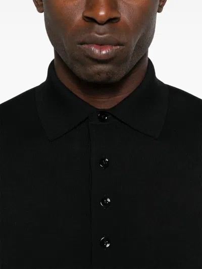 Tom Ford Wool Polo In Black