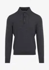 Tom Ford Premium Grey Wool Polo T-shirt In Gray