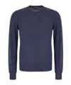 Tom Ford Cashmere And Silk Crew-neck Sweater In Blue