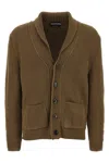 Tom Ford Ribbed Texture Shawl Collar Front Pockets