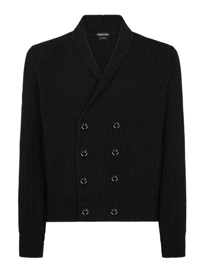Tom Ford Wool Silk Shawl Collar Cardigan