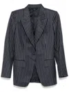 Tom Ford Single Breasted Wool Flannel Jacket With Stripes In Blue