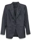 Tom Ford Single Breasted Wool Flannel Jacket With Stripes In Blue