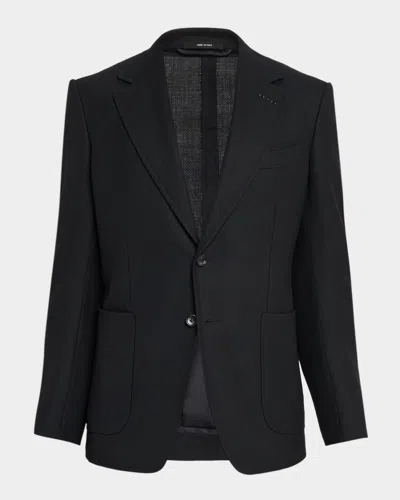 Tom Ford Wool Single-breasted Blazer In Black