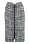 Tom Ford Virgin Wool Skirt With Prince Of Wales Motif