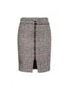 Tom Ford Virgin Wool Skirt With Prince Of Wales Motif In Black